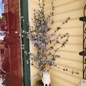 Blue silk Japanese blossom tree.